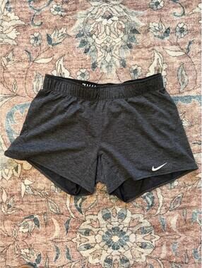 Nike Women's Grey and Black Shorts